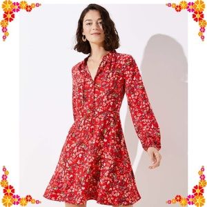 Red floral loft dress